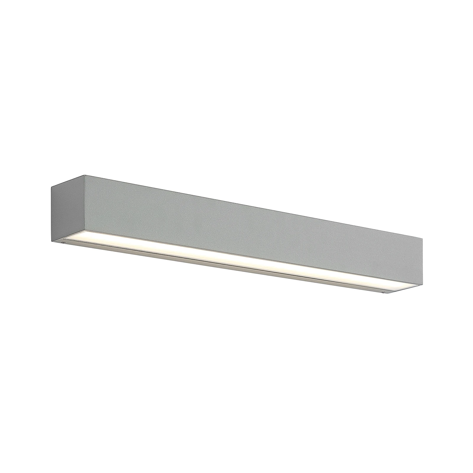 Lucande LED φωτιστικό τοίχου εξωτερικού χώρου Lengo 50 εκ. ασημί, φωτισμός προς
