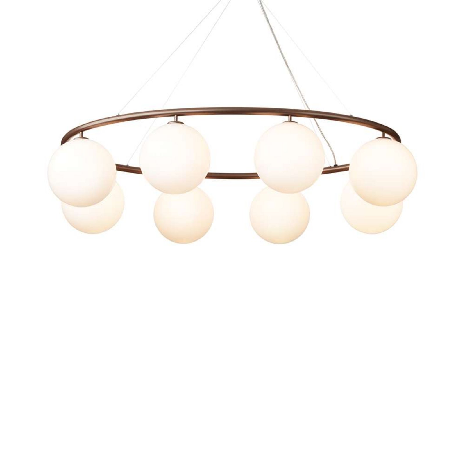 Miira 8 Oval Chandelier Dark Bronze/Opal - Nuura