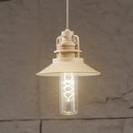 Lindby LED pendant light Raul, beige, aluminium, Ø 15cm