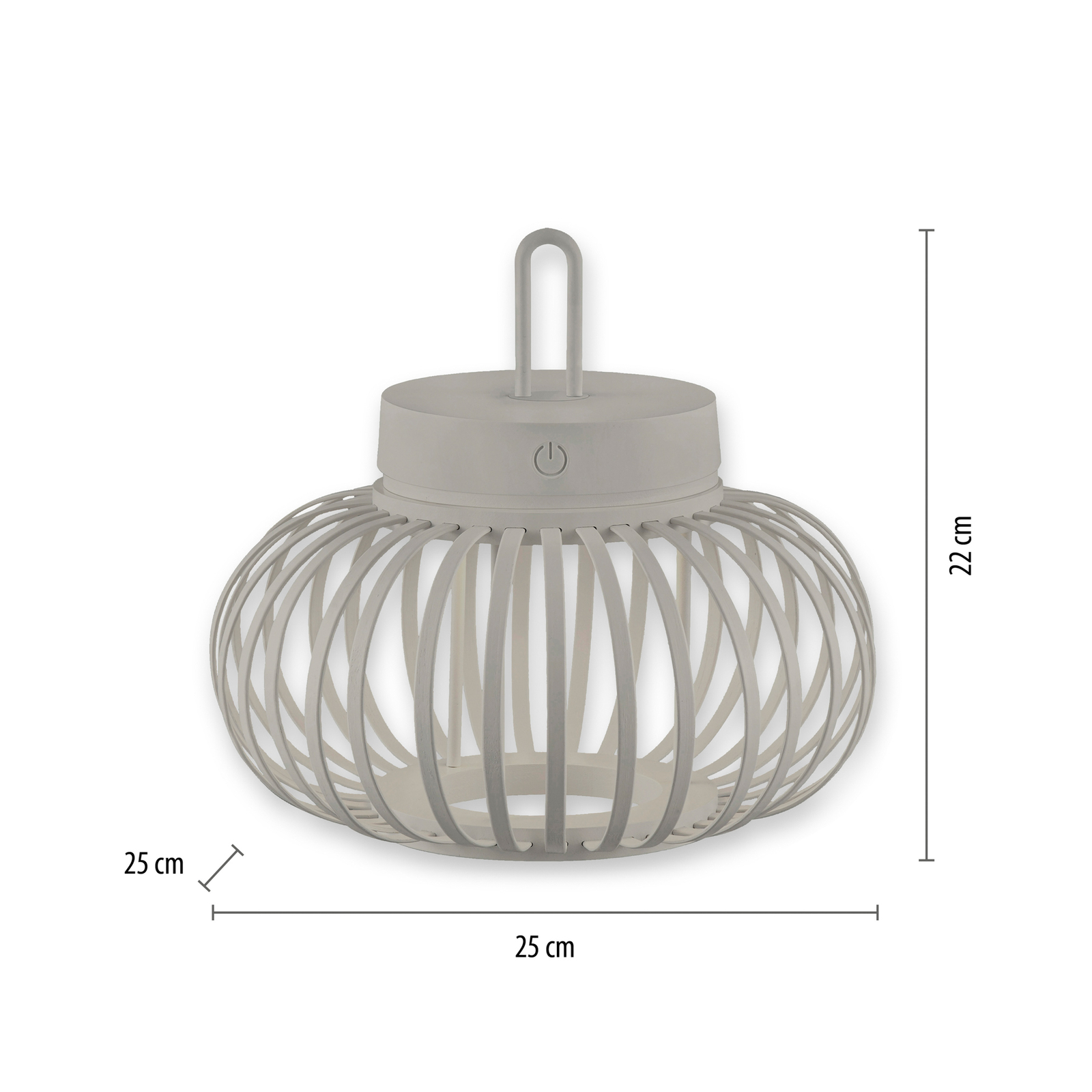 JUST LIGHT. LED dobíjecí stolní lampa Akuba šedobéžová 22cm bambusová