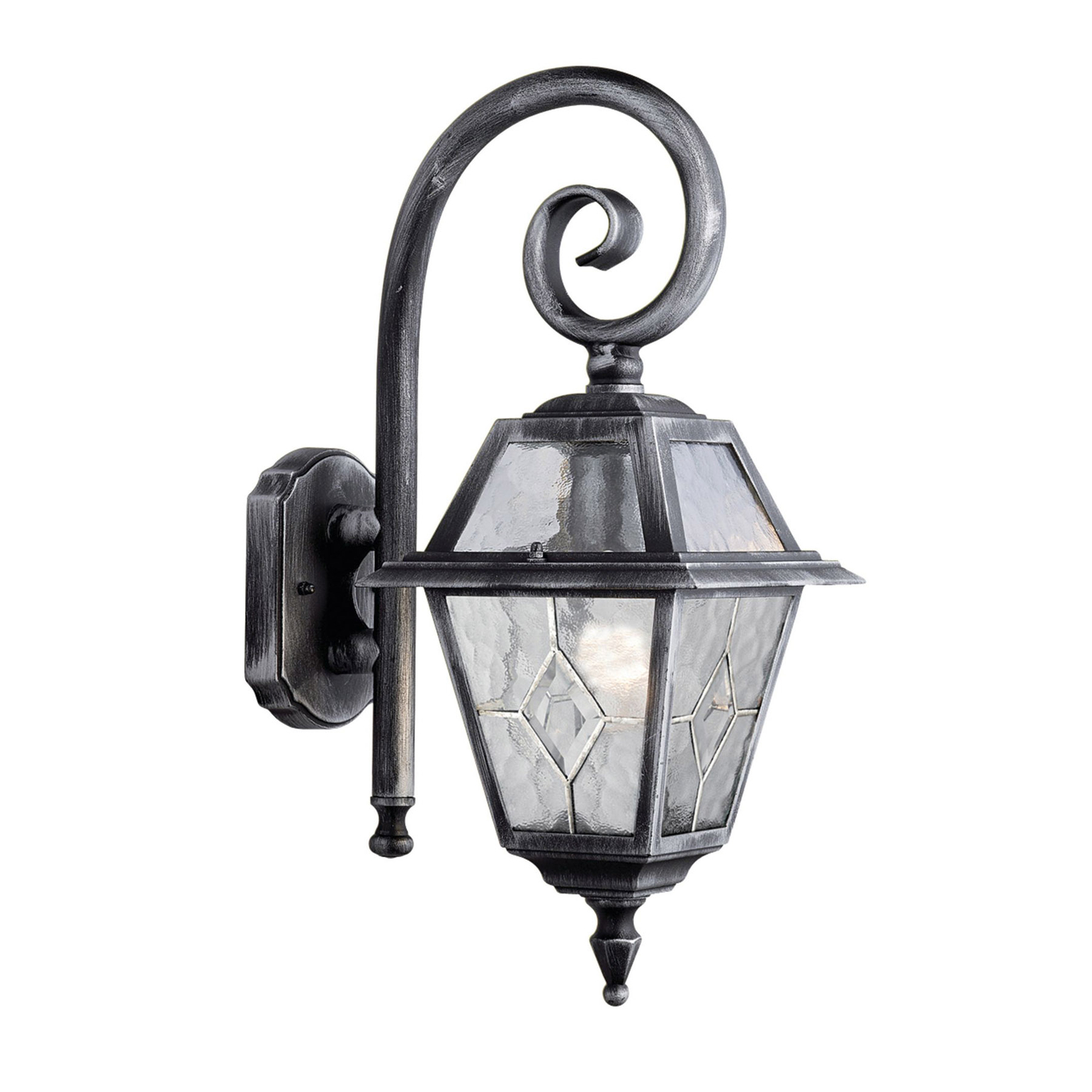 Genoa outdoor wall lamp with lead glass, IP44