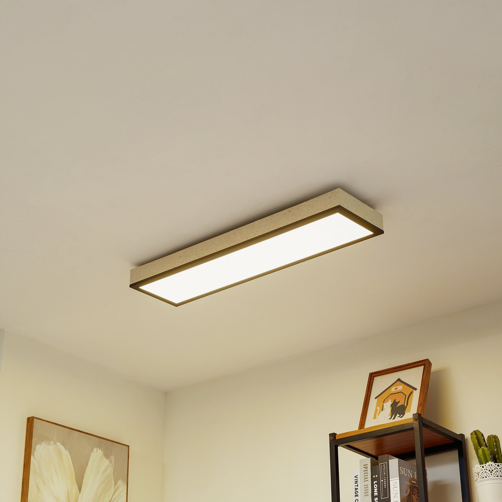 Laviona LED-Deckenlampe, CCT, dim., Beton, 80 cm - Lindby