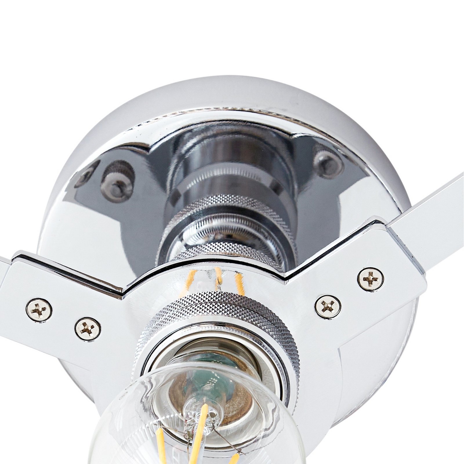 Lucande Deckenleuchte Meritt, chrom/klar, Ø 40 cm, Glas Lucande Deckenleuchte Meritt, chrom/klar, Ø 40 cm, Glas