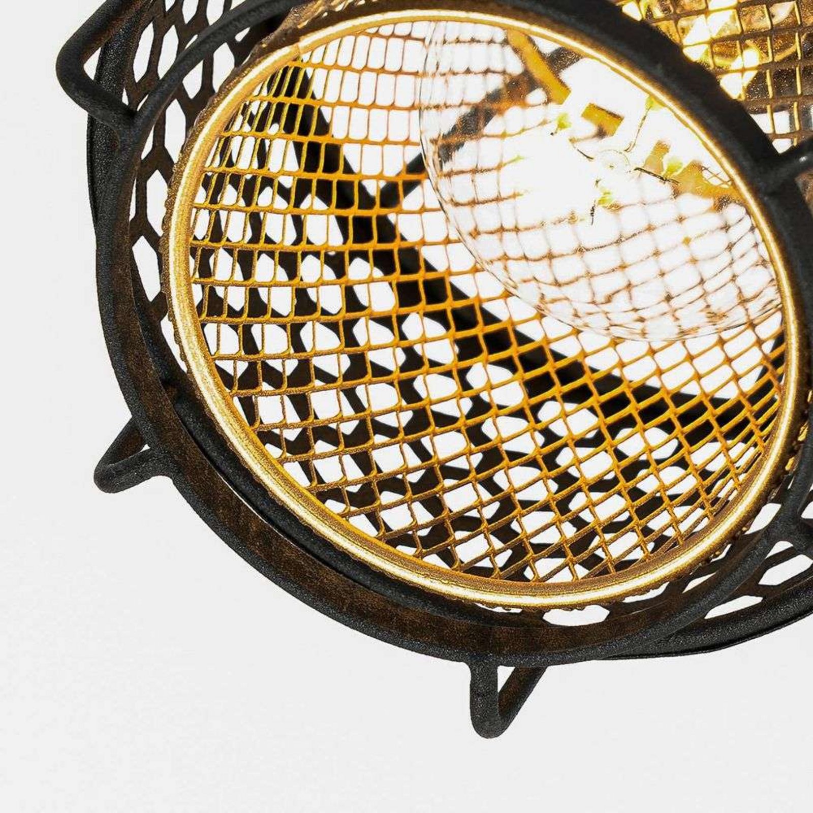 Eudoria 3 Round Kattovalaisin Black/Gold - Lindby