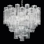 Tronchi hanging light made of clear Murano glass