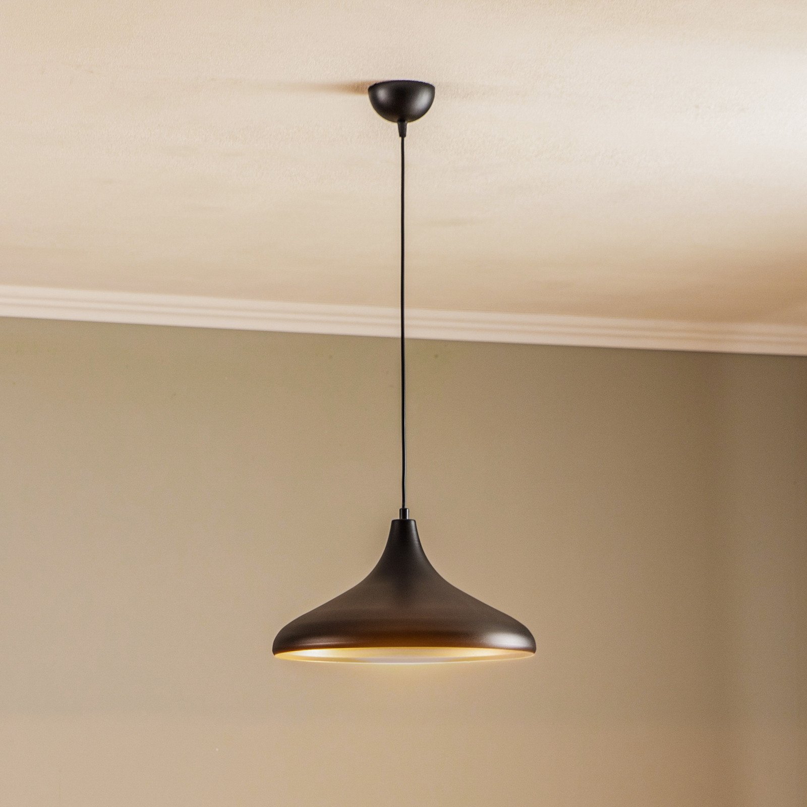 Avonni Lampă suspendată AV-4106-M8-BSY-36 Negru/Auriu Ø 36cm - Camera de zi / sufragerie - negru auriu antic - Metal