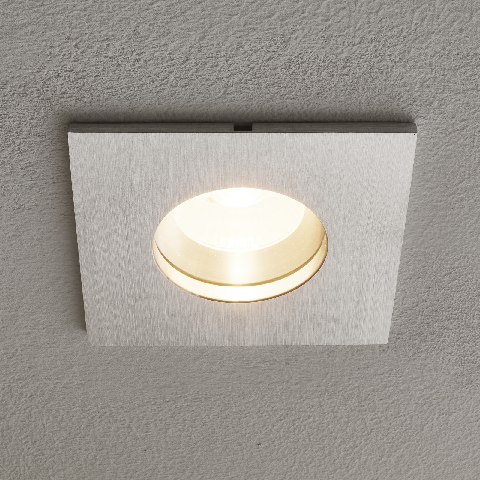 Arcchio Raku downlight angular 9.3 cm aluminium, for Living / Dining Room, aluminium, polycarbonate, methacrylate, 7 W, energy efficiency: A++, L: 9.3 cm, W: 9.3 cm, H: 0.5 cm