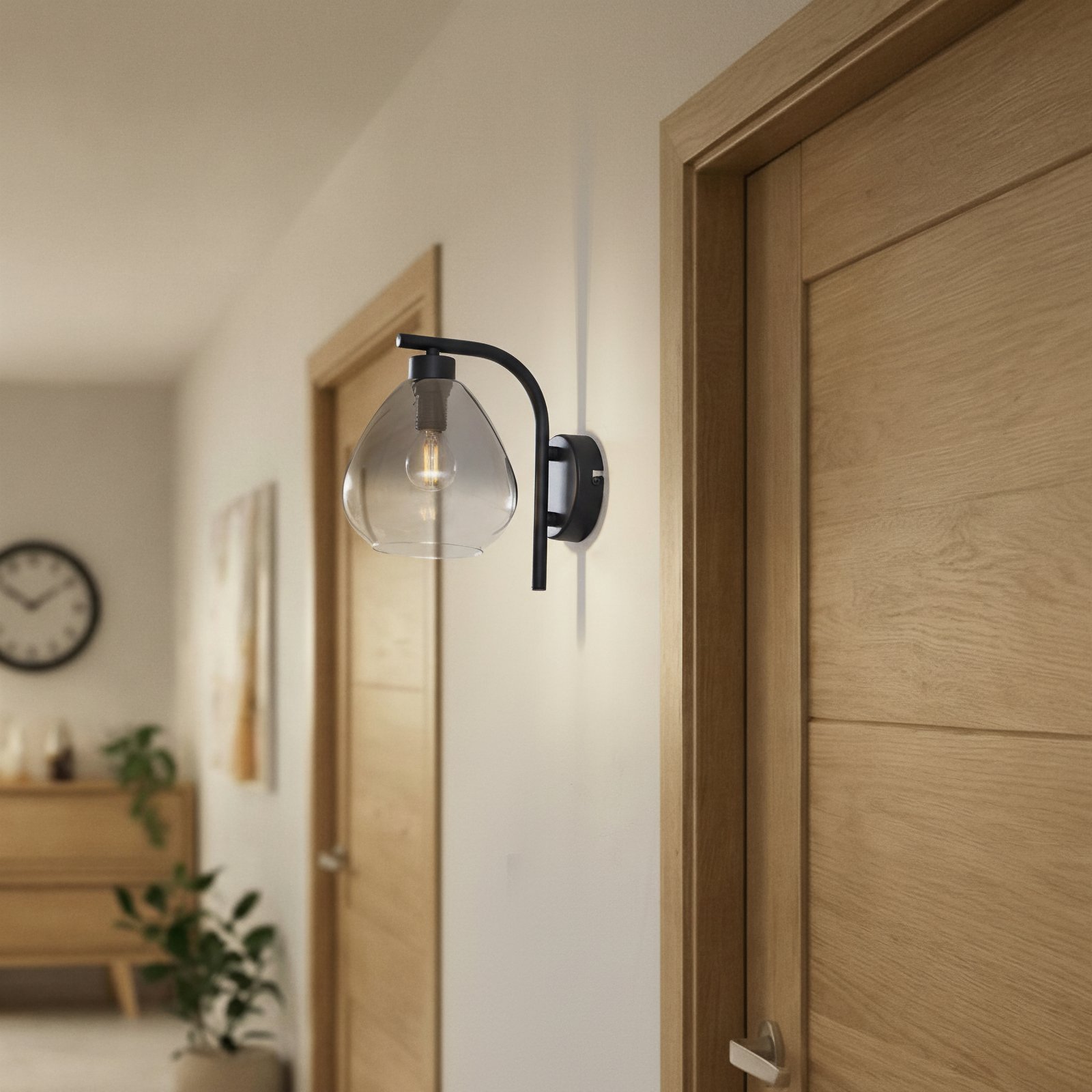 Pendura Wandleuchte Ø15 Schwarz/Rauch Grau - Lindby