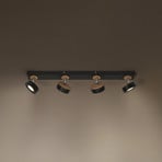 Faretto da soffitto LED OSRAM PLUTO, nero, 4 faretti, 3.000 K