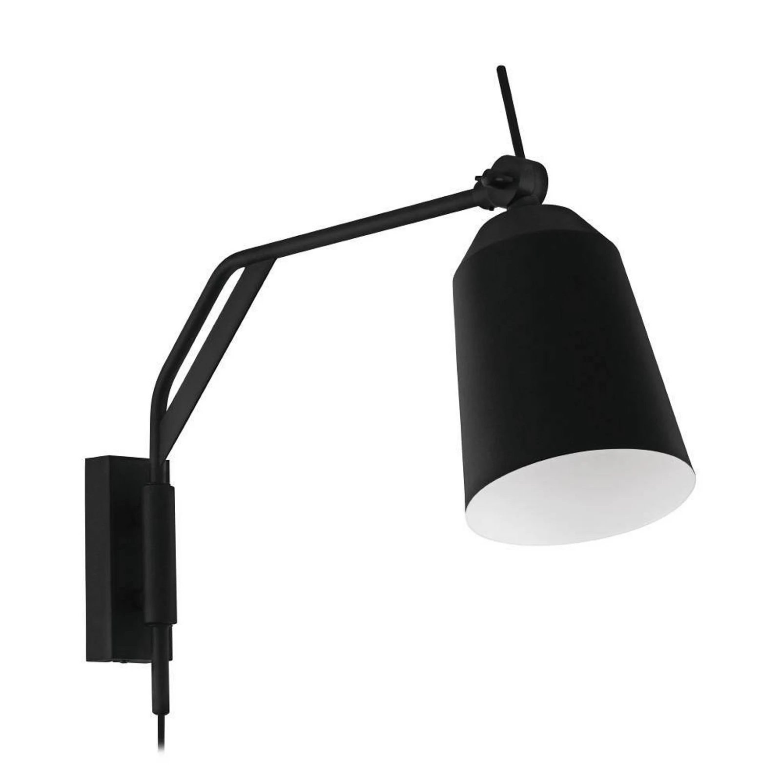 Applique murale Loreto en noir, orientable