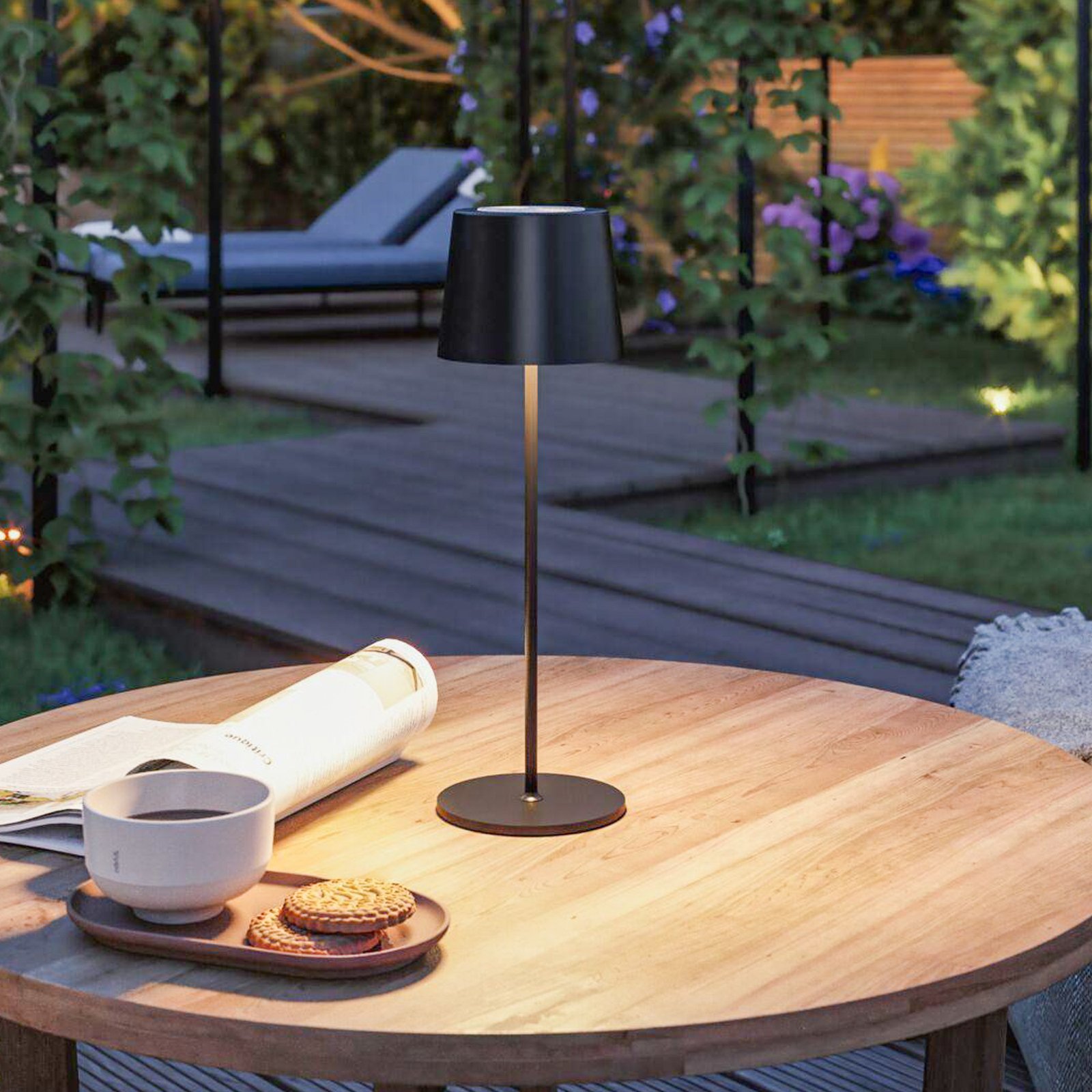 Gilo Portable Lampe de Table IP44 Matt Noir - Paulmann