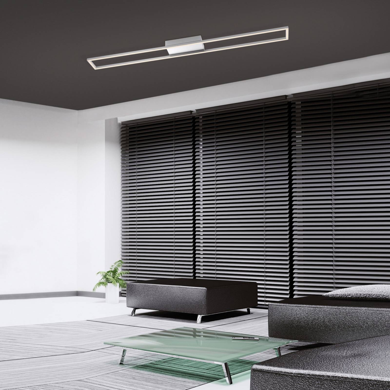 Paul Neuhaus Lampa sufitowa LED Inigo, kolor stalowy, 110 cm długości
