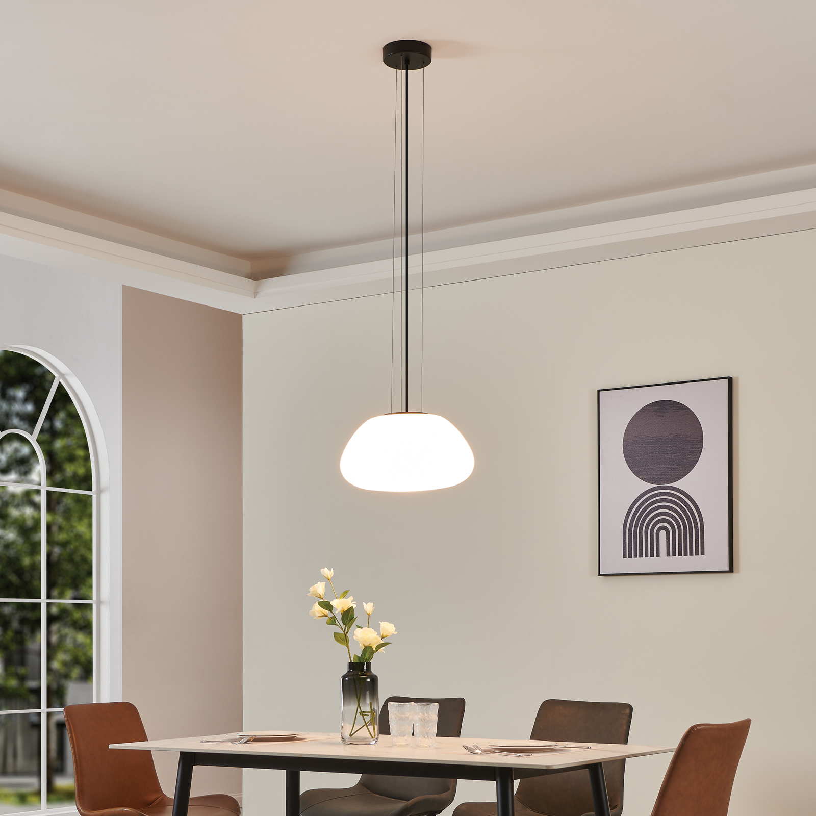 Lampa Stars of Light Balmes, bijela, Ø 42 cm, staklo