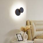 Lucande Elrik LED-væglampe, to elementer, rund, sort