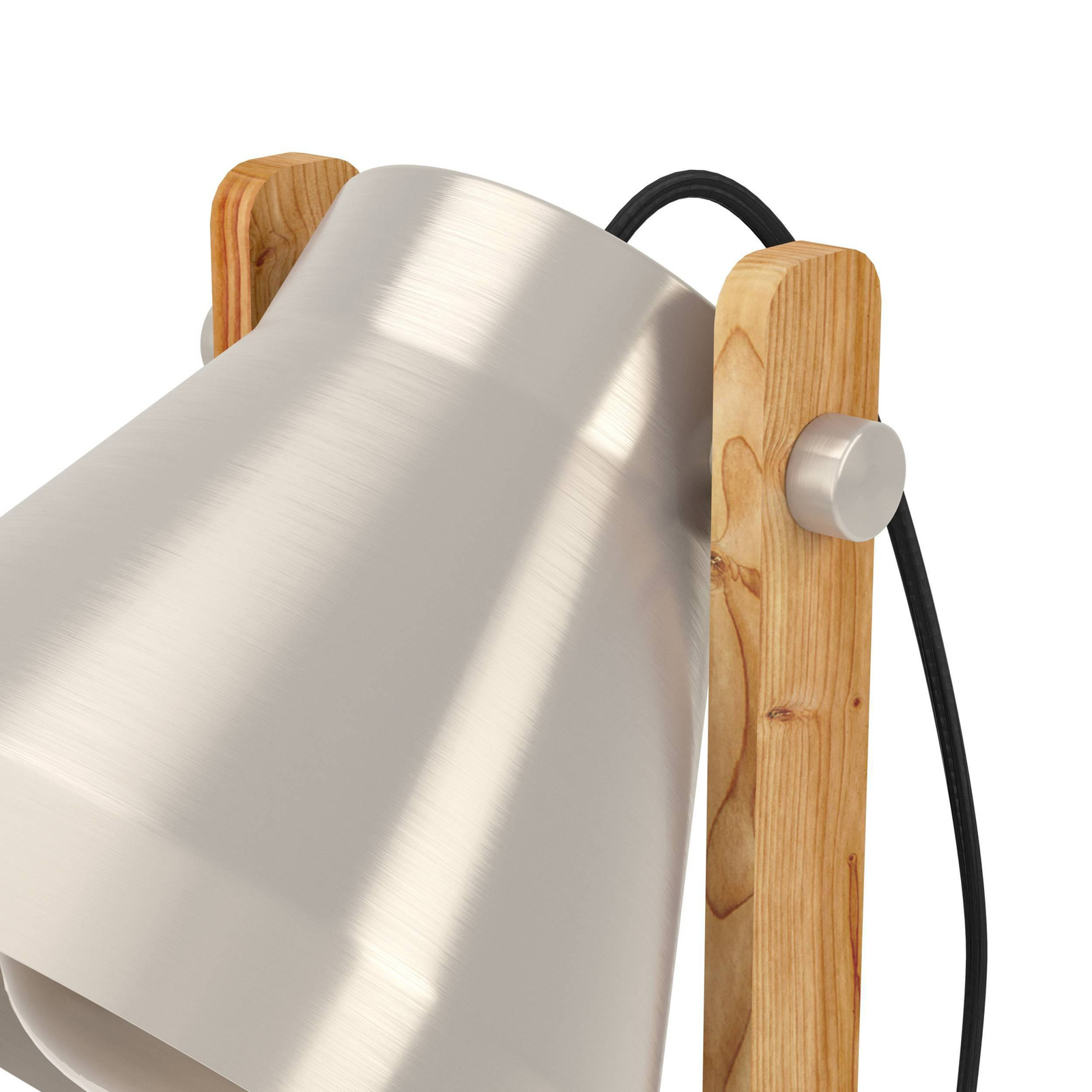 Lampe de table Cawton, hauteur 38 cm, acier/brun, acier/bois