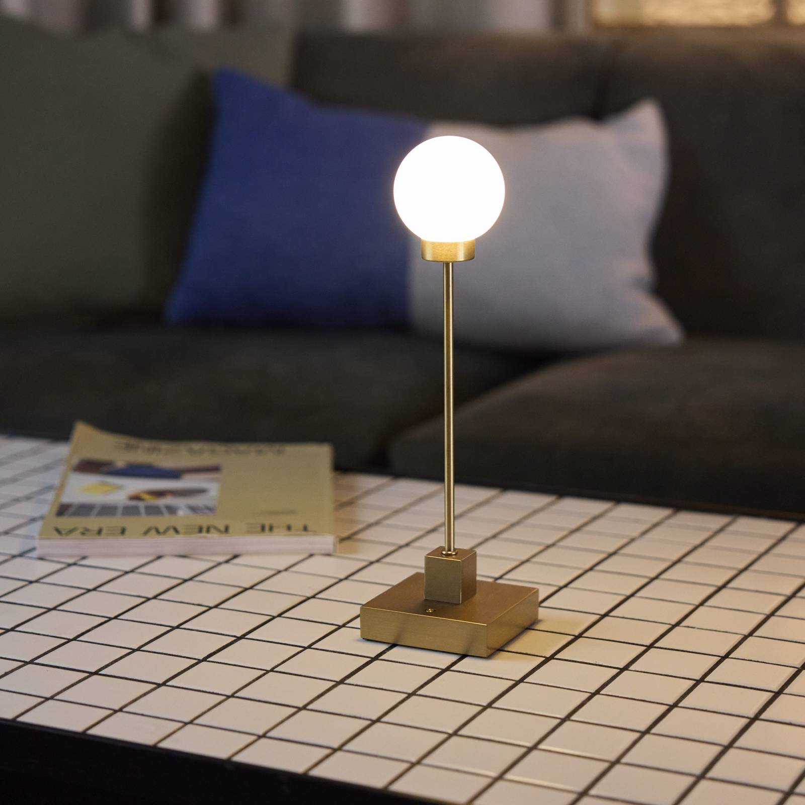 Northern LED-Akku-Tischleuchte Snowball messingfarben 2700 K günstig online kaufen