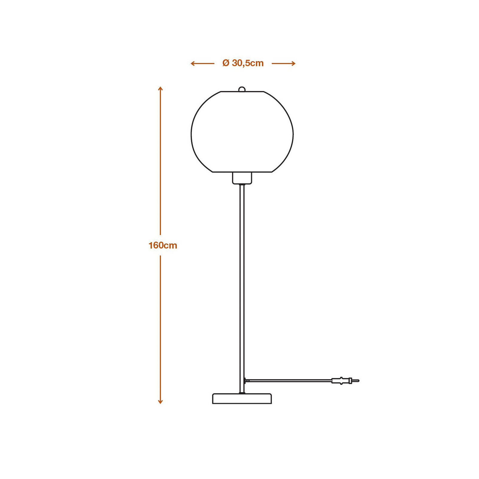OSRAM Stehleuchte BALL, braun, Höhe 160 cm, Wellpappe, E27