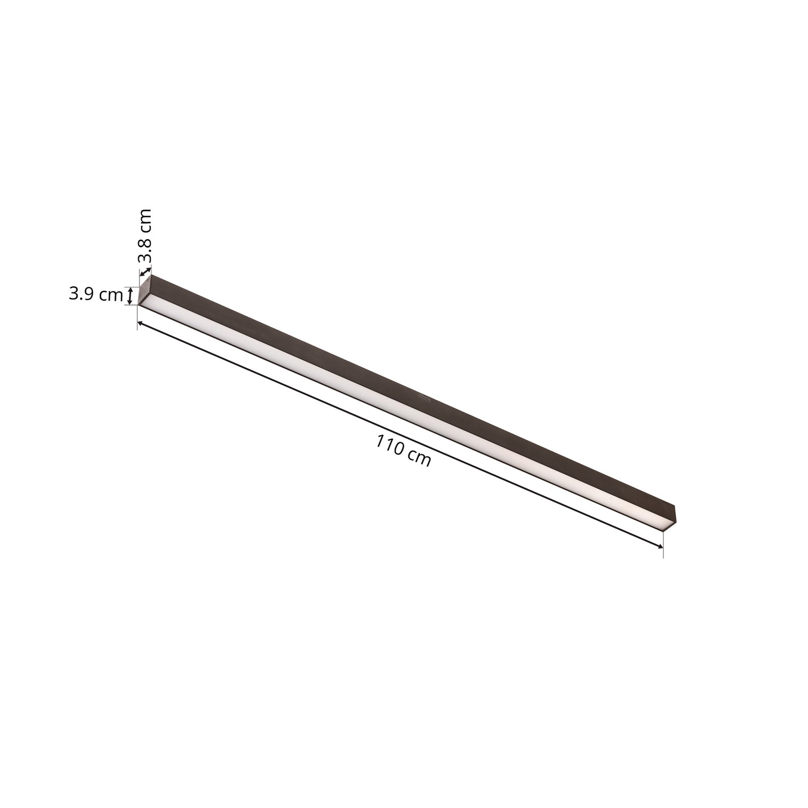 PURE Lines LED ceiling light long anthracite