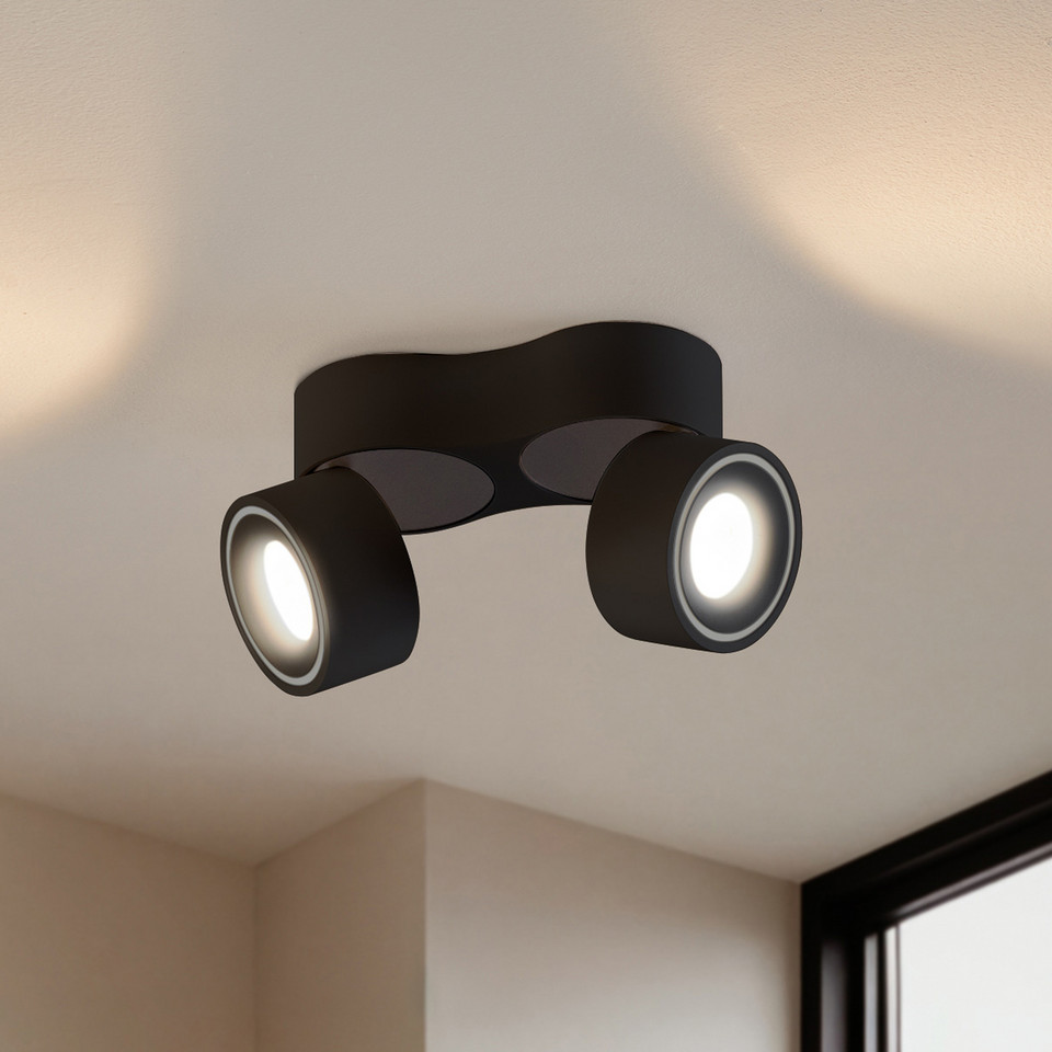 Arcchio Rotari LED-spot 2x8, svart från Arcchio