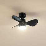Ventilatore da soffitto Lindby LED Enon, nero, motore DC, silenzioso