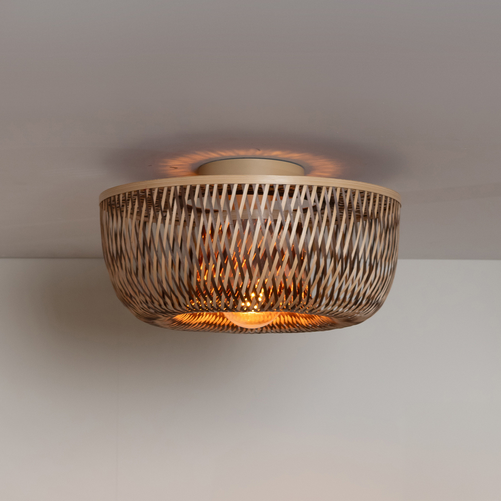 GOOD & MOJO Deckenlampe Barbados, braun, Ø 35 cm, Bambus E27