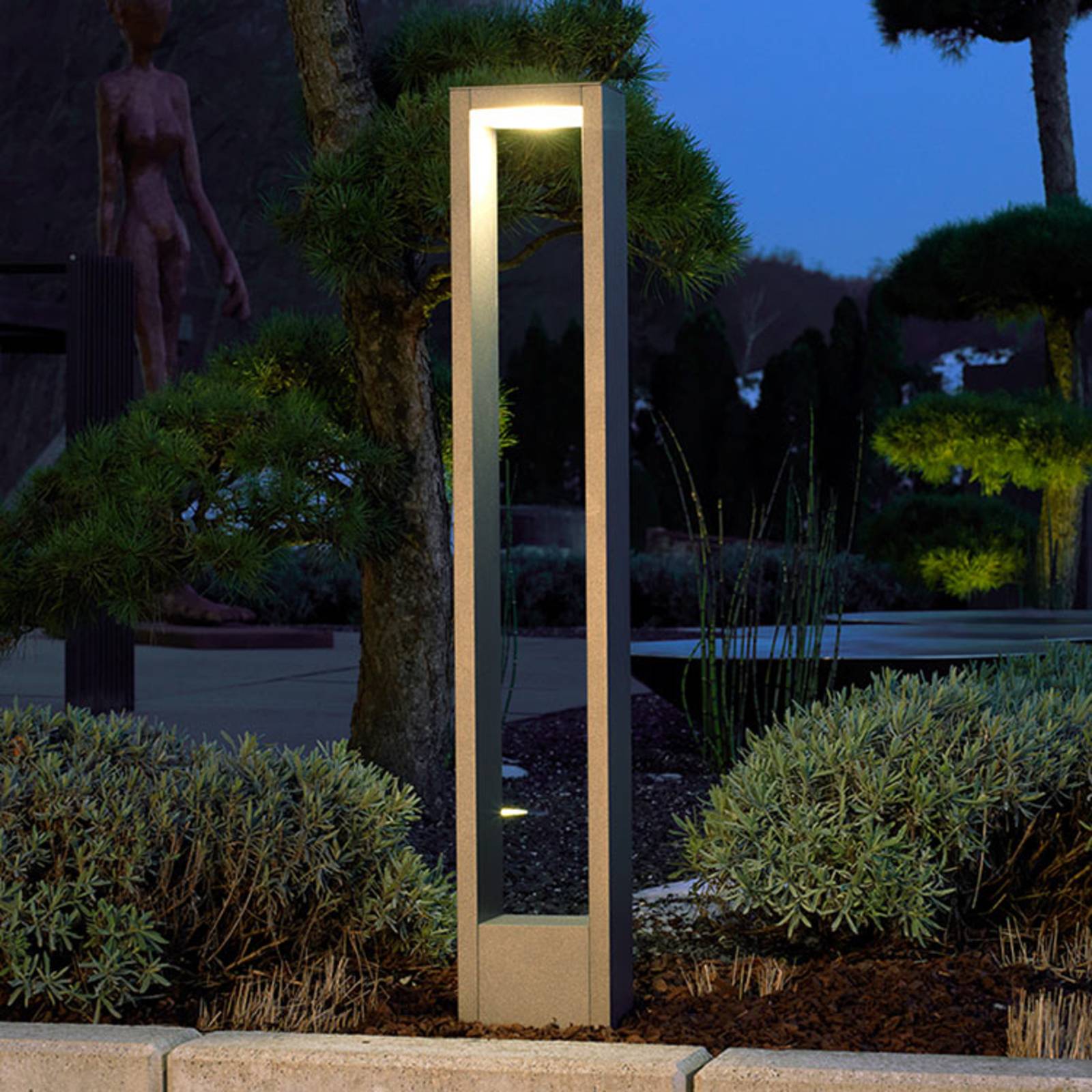 Albert Leuchten Adriana - frame-shaped LED path light, die-cast aluminium, acrylic, 10 W, energy efficiency: A+, L: 14 cm, W: 10 cm, H: 90 cm