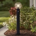 Lindby Borne lumineuse Dangan, transparent, 90 cm, verre, détecteur