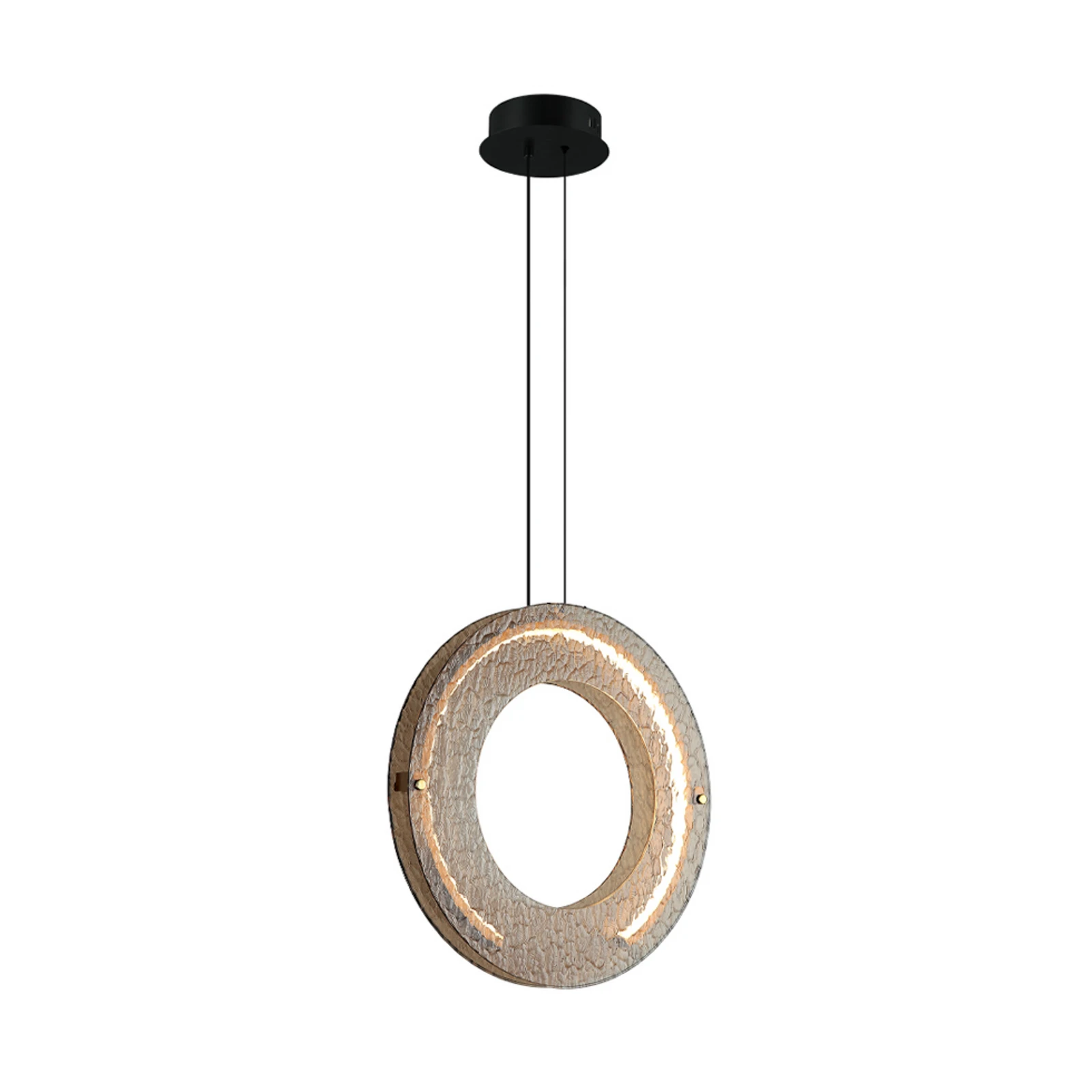 lámpara colgante LED Tamara, color ámbar, Ø 40 cm, vidrio/metal
