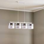 Hanglamp Hilton, wit/zilver, 4-lamps