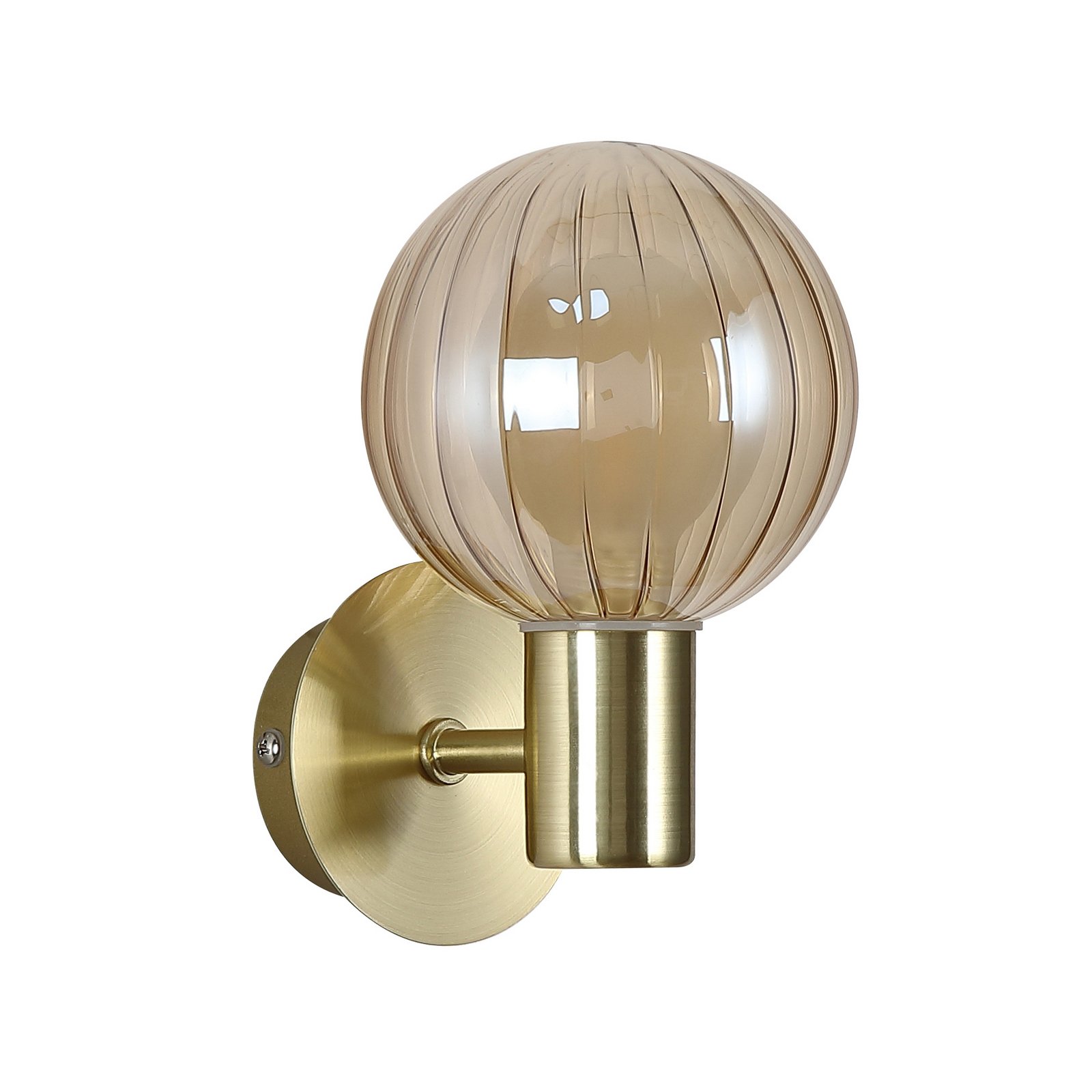 Vannas istabas sienas lampa Lumisphere, krēmkrāsas/misiņa krāsas, augstums 12 cm