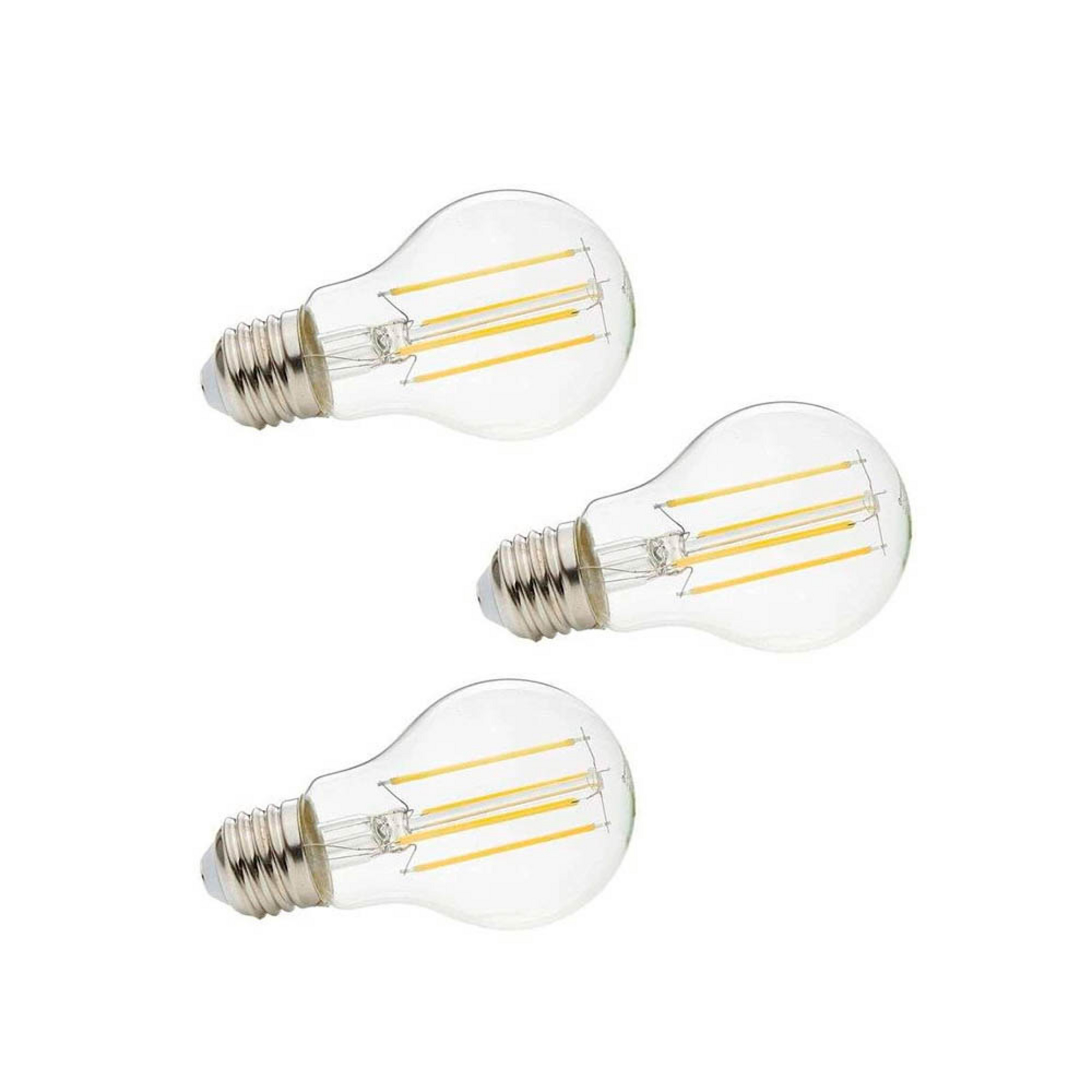 3-pack Leuchtmittel LED 7W (806lm) Filament E27 Clear - Lindby