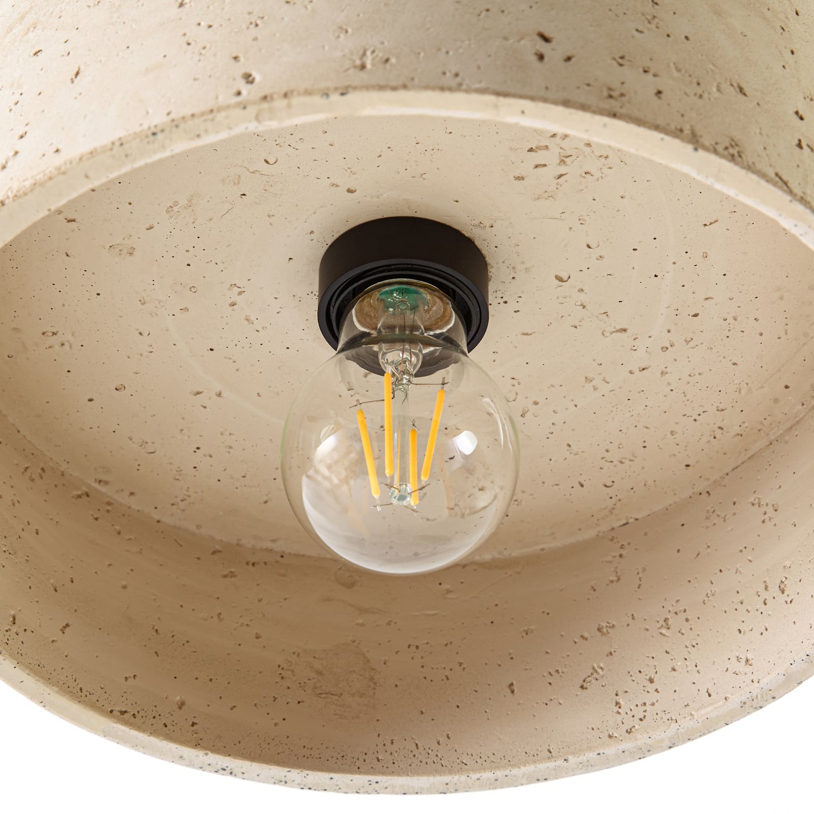 Carlotta hänglampa, 1 lampa, beige/valnöt, Ø 27 cm, trä/betong – Lucande Carlotta hänglampa, 1 lampa, beige/valnöt, Ø 27 cm, trä/betong – Lucande