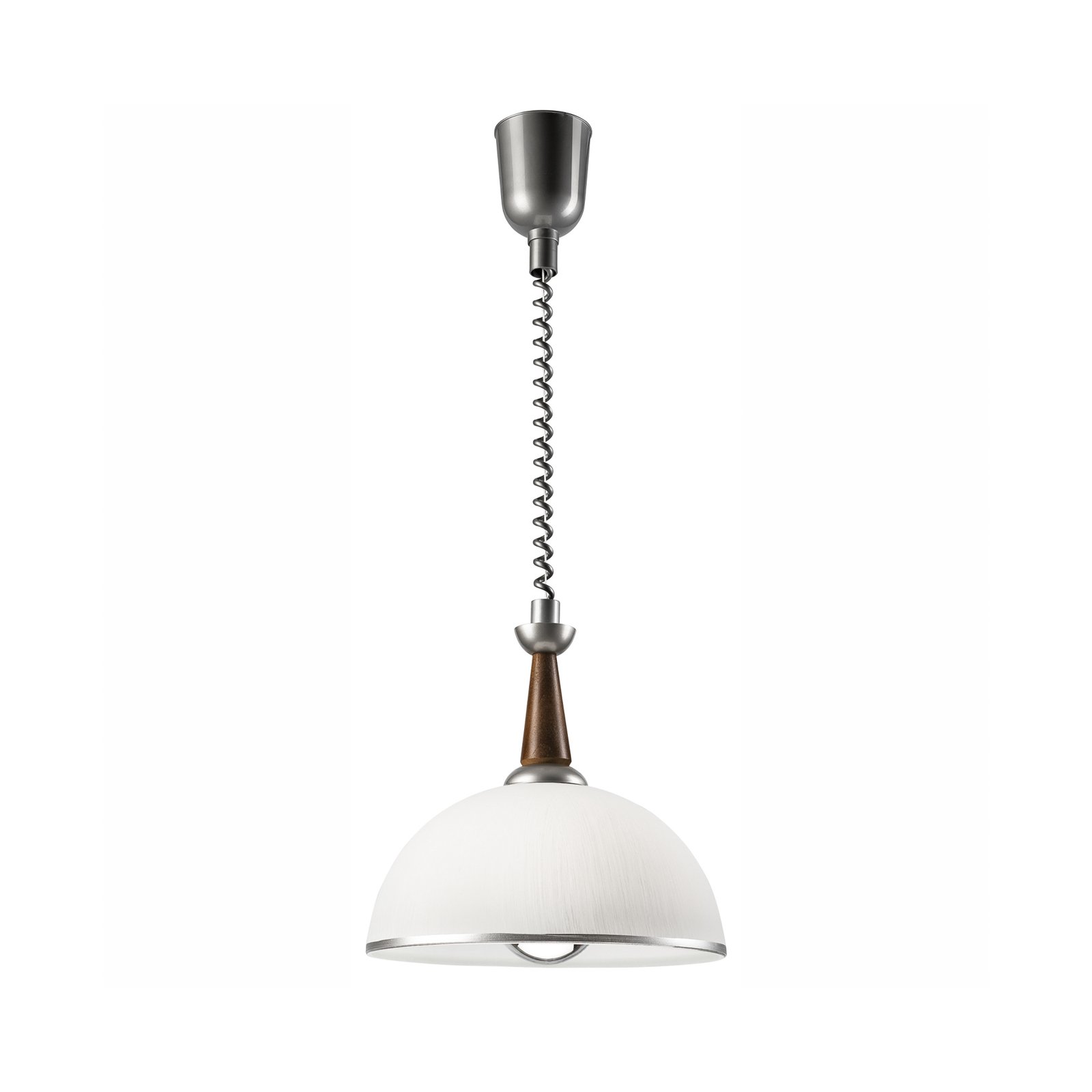 Hanglamp Ilsa, wit/zilver, Ø 30 cm, in hoogte verstelbaar