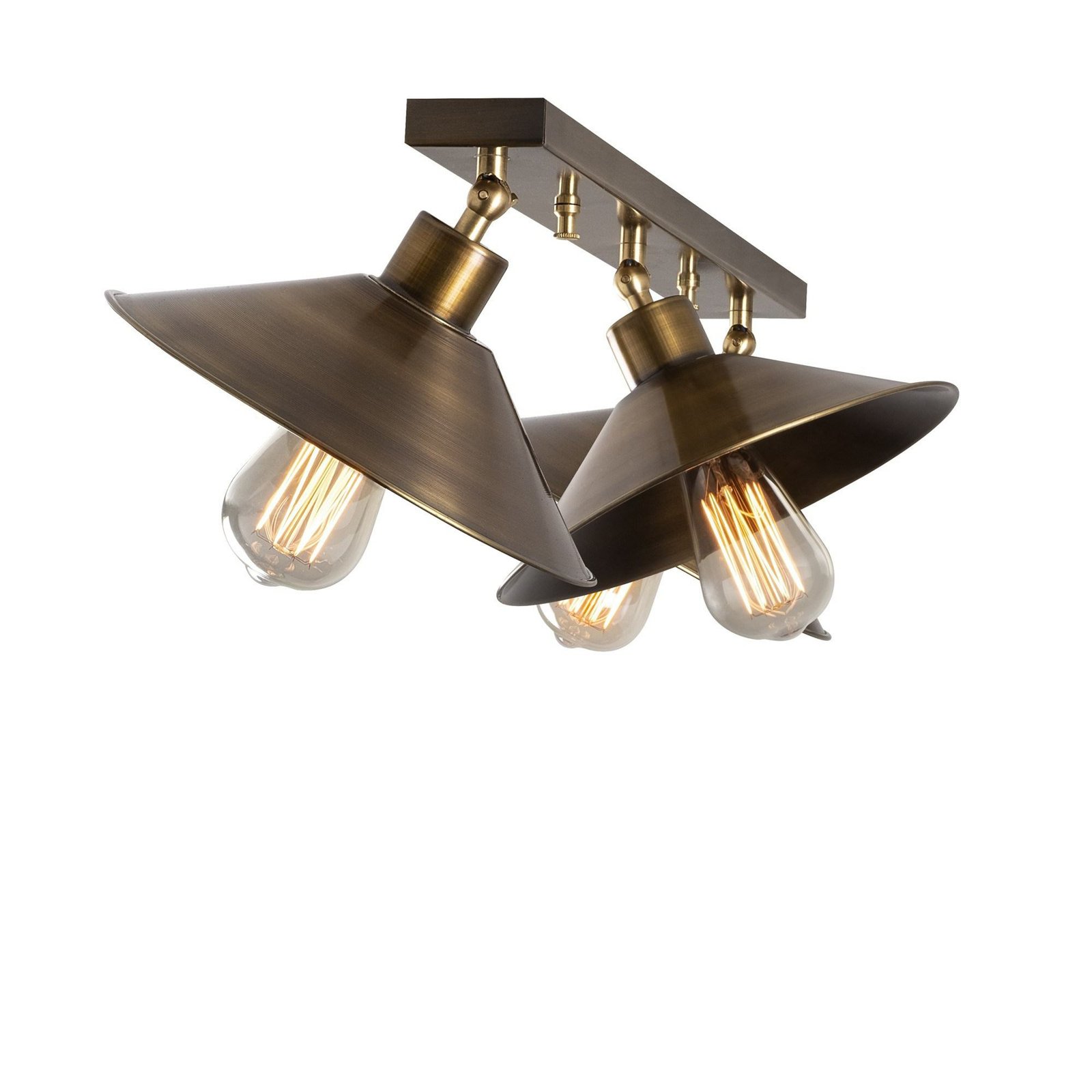 Berceste N-661 ceiling light, gold antique, metal, 3-bulb