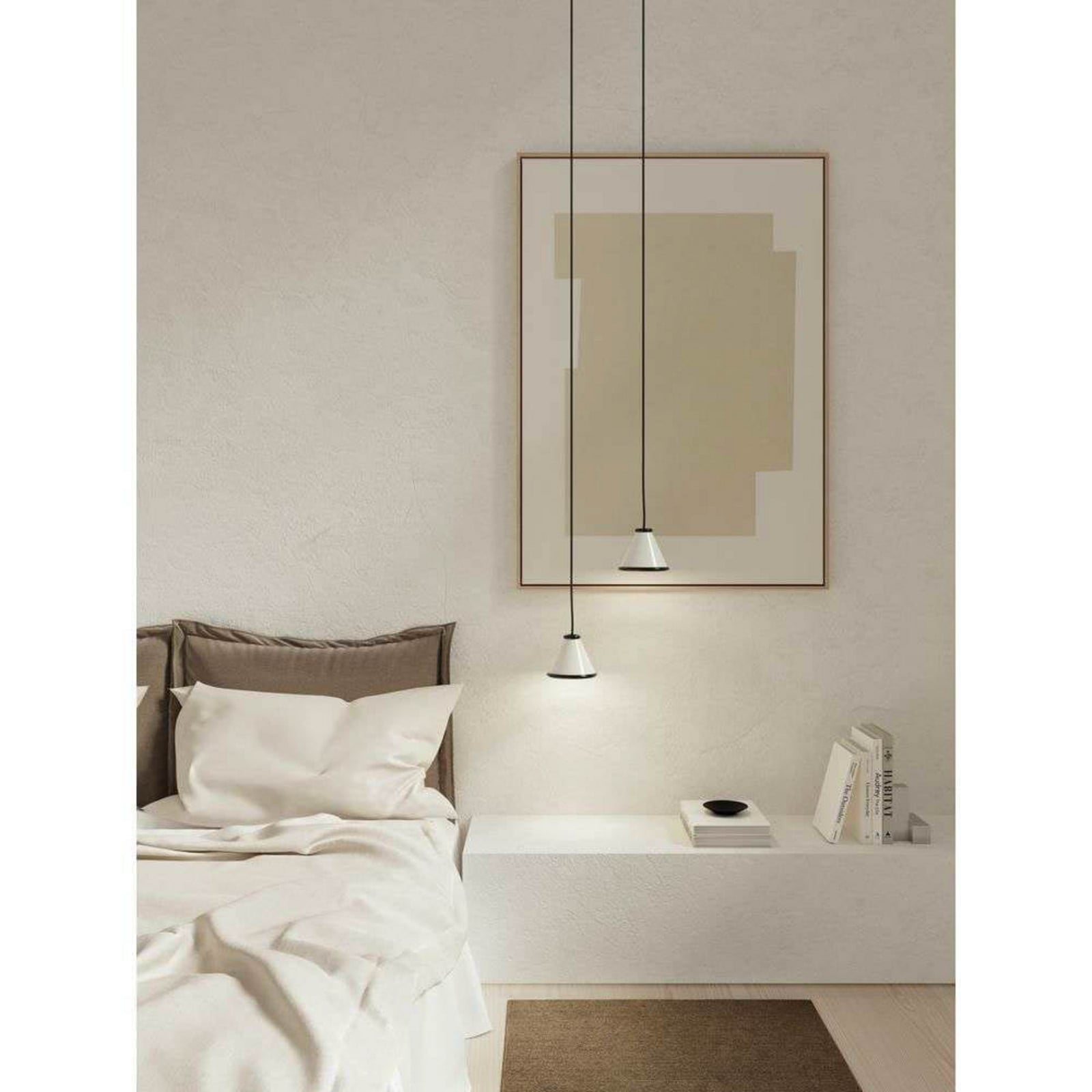 Belle Pendel Ø15 Glossy White/Glossy Black Belid - Spisestue - Metal billede