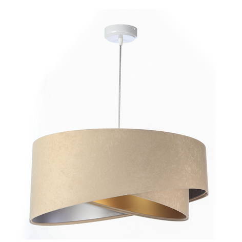 Suspension Vivien, tricolore beige, doré, argenté