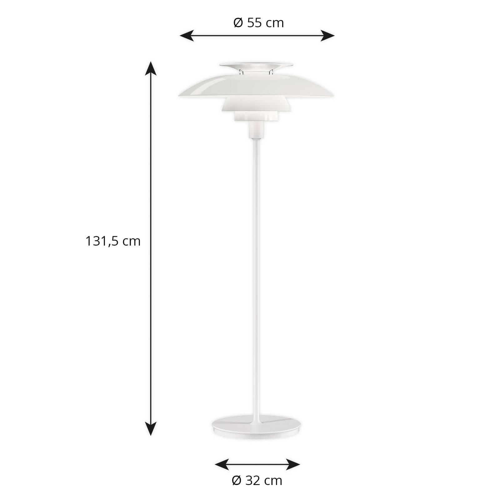  Louis Poulsen Louis Poulsen Ph 80 Stehlampe Dimmer Weiß 