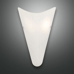 Fly wall light with a glass lampshade