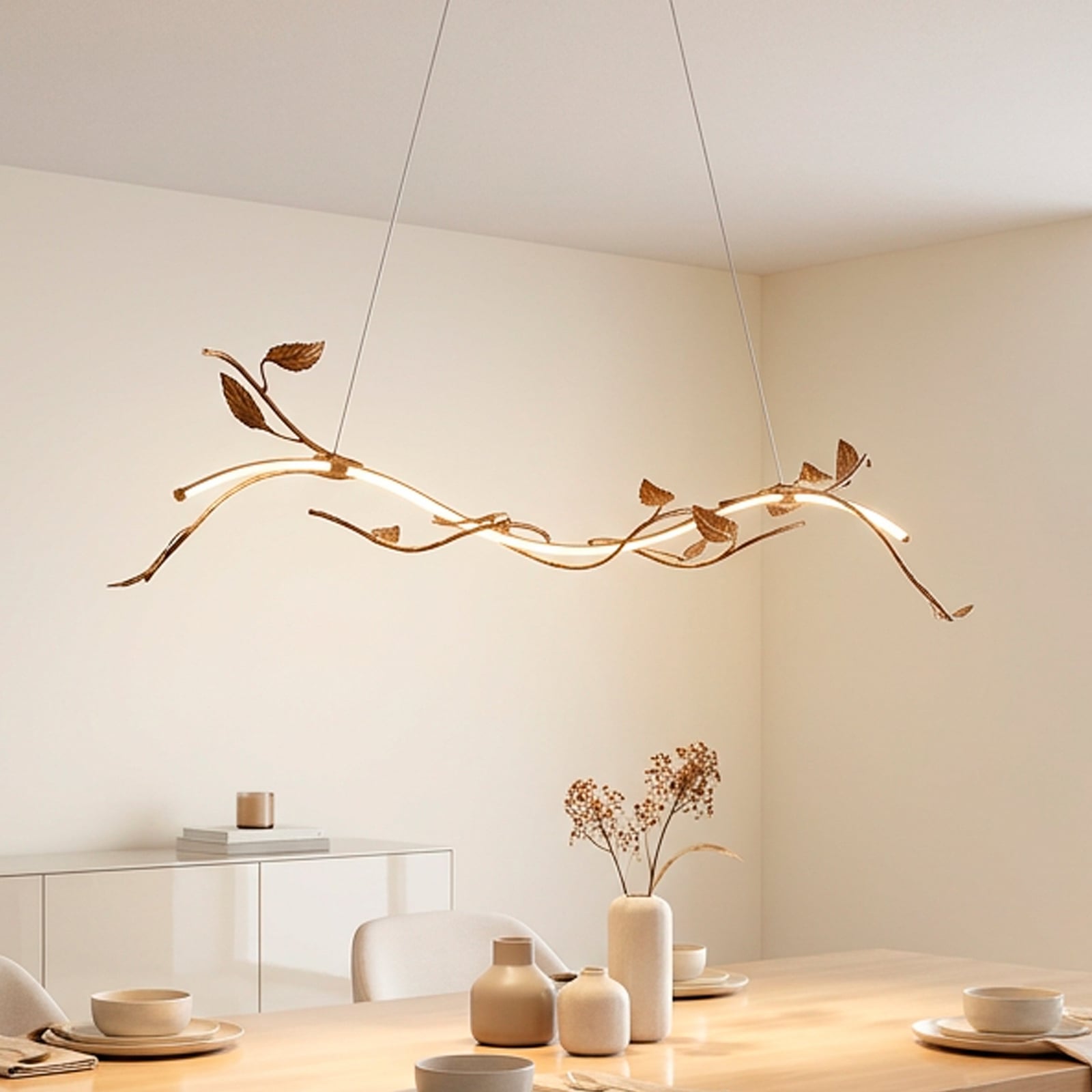 Aurelia LED pendant light, rust brown, metal, 2,700K, dimmable