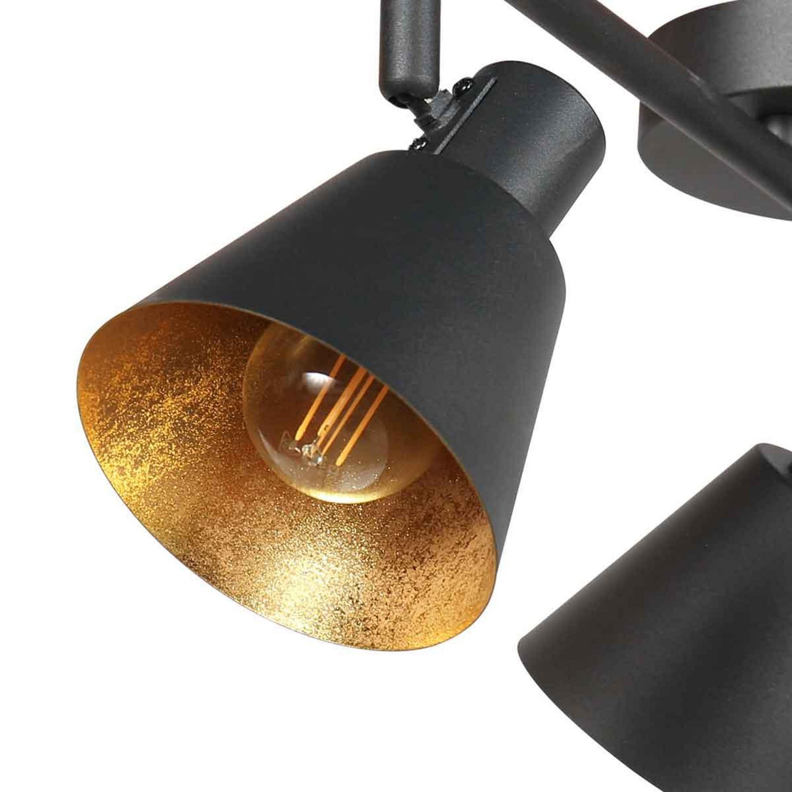 Deckenstrahler Oeroe, 3-flammig, schwarz, Metall, E14