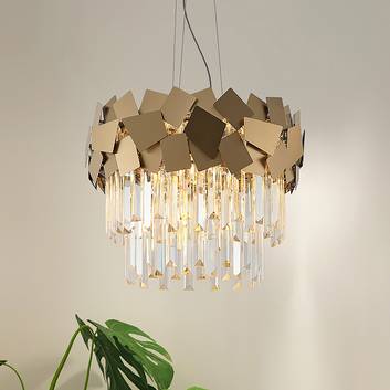 Lucande Miraia suspension en cristal, dorée
