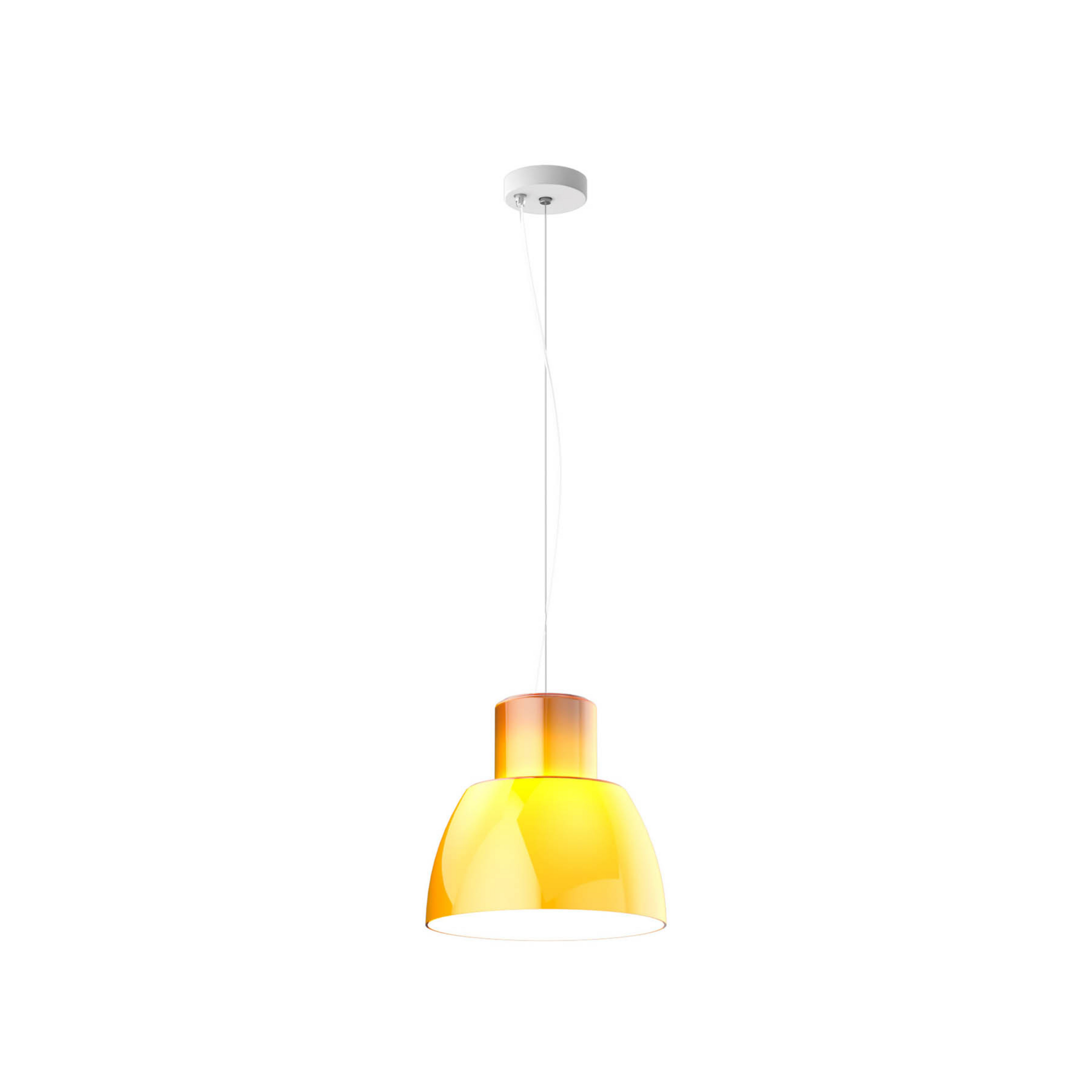 Lorosae Hängeleuchte, gelb, Ø 30 cm, Glas, E27 - Nemo