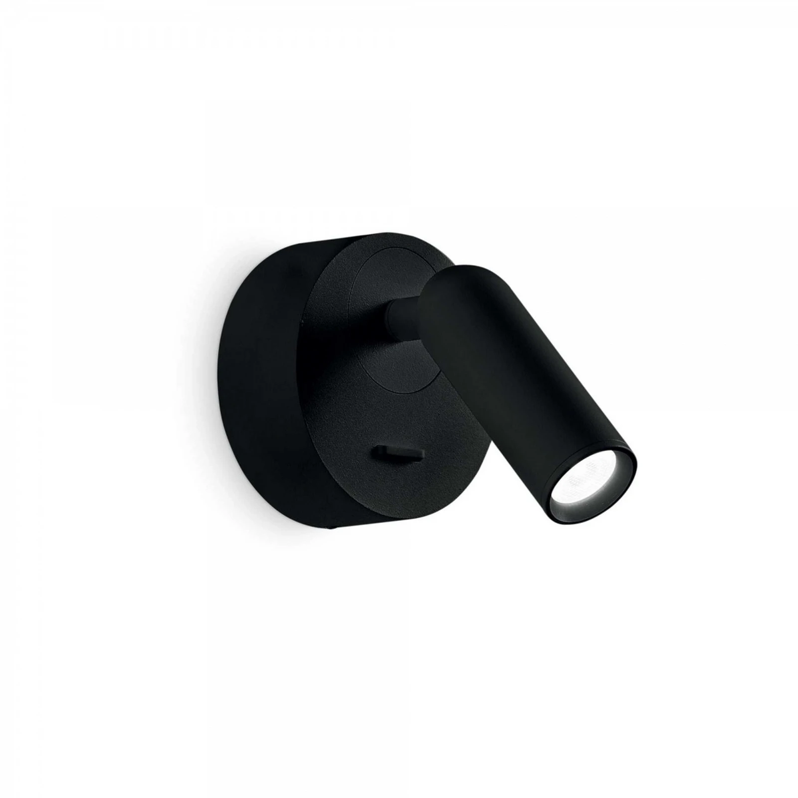 Ideal Lux LED προβολέας τοίχου Bean, Ø 7 cm, μαύρο μέταλλο/γυαλί