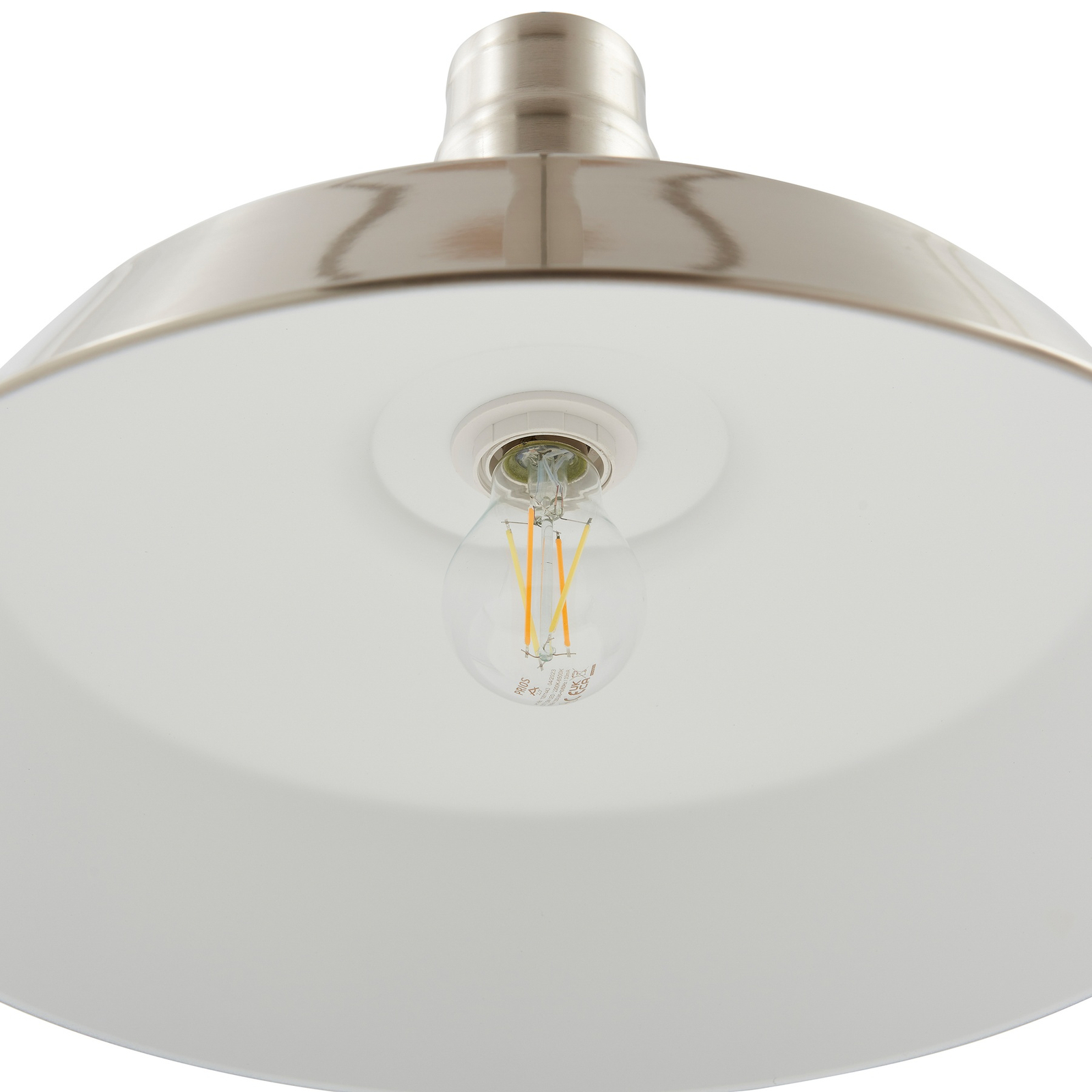 Lindby pendant light Laylan, nickel/white, Ø 46 cm, metal