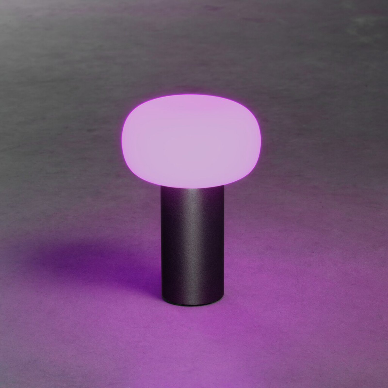 Lámpara mesa LED Antibes IP54 batería, RGBW, negro