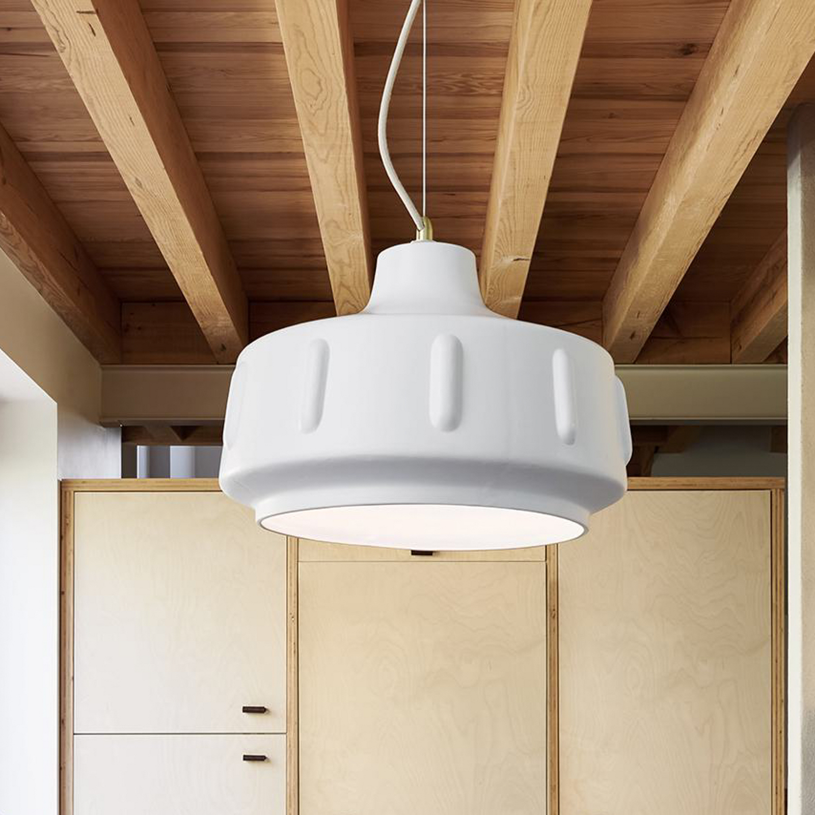 Jimmy Hängelampe Ø 38 cm, weiß, Keramik - MARKET SET Jimmy Hängelampe Ø 38 cm, weiß, Keramik - MARKET SET