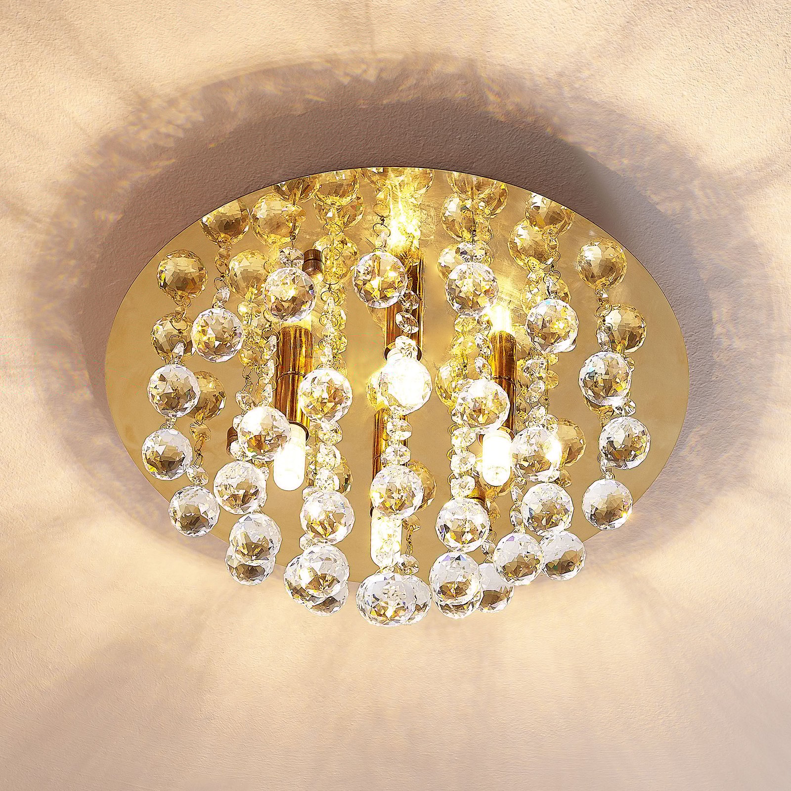 Gillion 4 Lámpara de Techo Crystal/Gold - Lindby