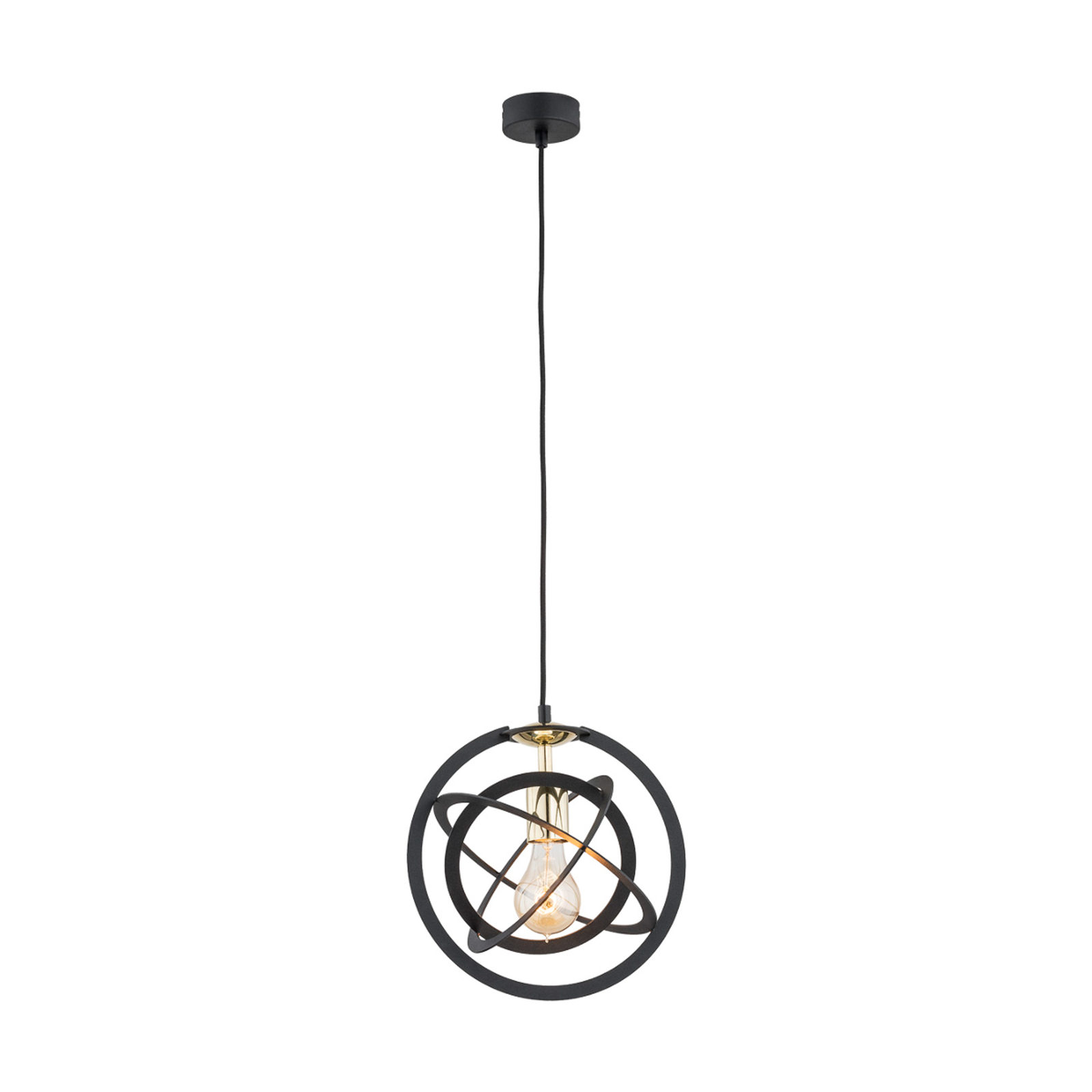 Hanglamp Kristi, 28x25cm, zwart/goud