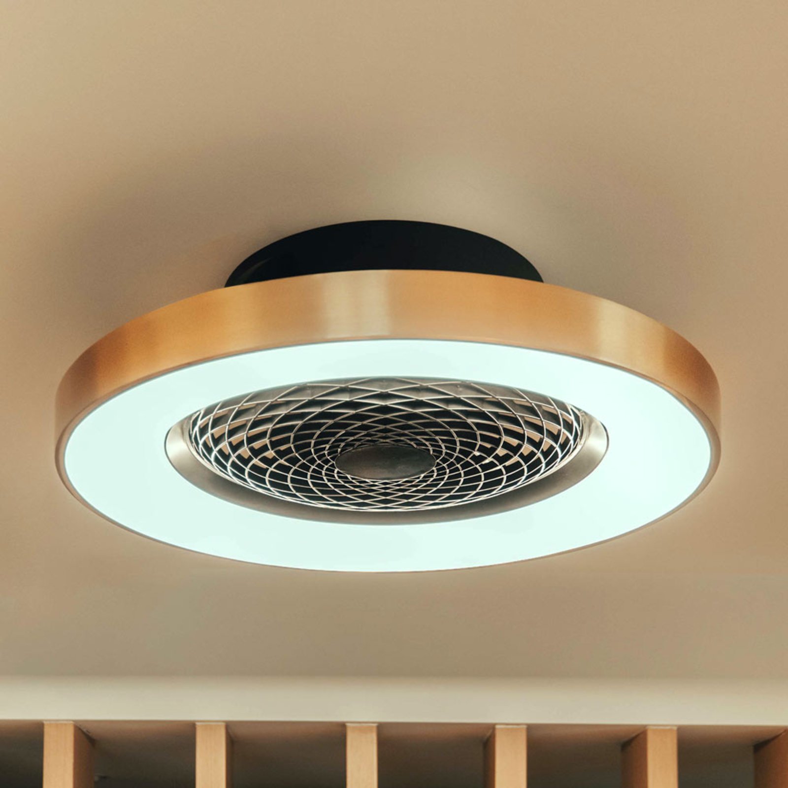 Smart LED ceiling fan Tibet, DC, quiet, Ø 65 cm