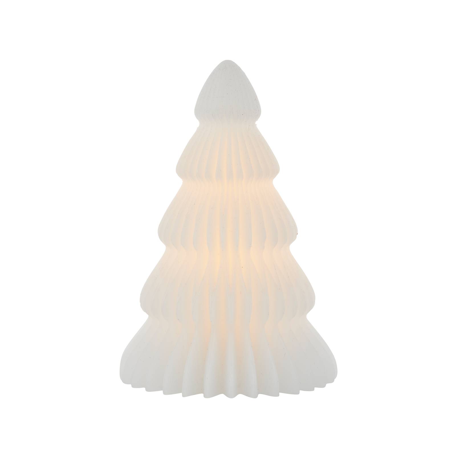 Lampe LED déco Claire, arbre de cire blanche 19cm